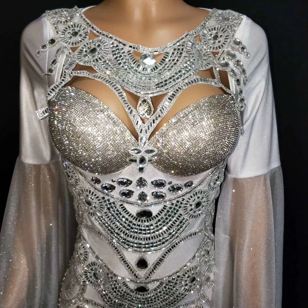 Rhinestone Headwear ยาวผลกําไรในรอบชุด Hook ดอกไม้ Hollow ชุดมินิเซ็กซี่อุปกรณ์เสริมชุดราตรีเครื่องแต่งกายชุด