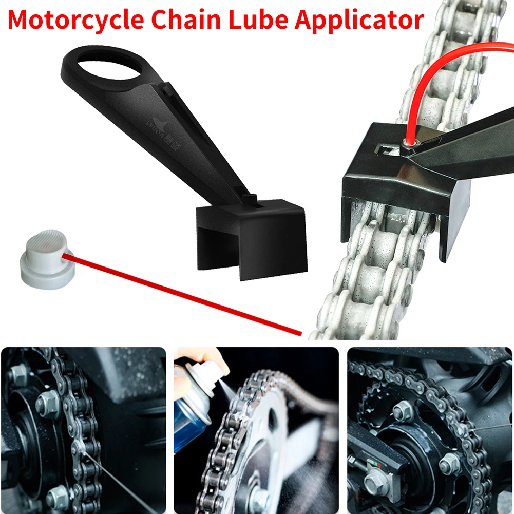 Motorcycle Chain Oiler Spray Gear Mess-Free Chain Wax Chain Cleaner Attachment Motorcycle Chain Lube Oiler Tool for Motorcycle