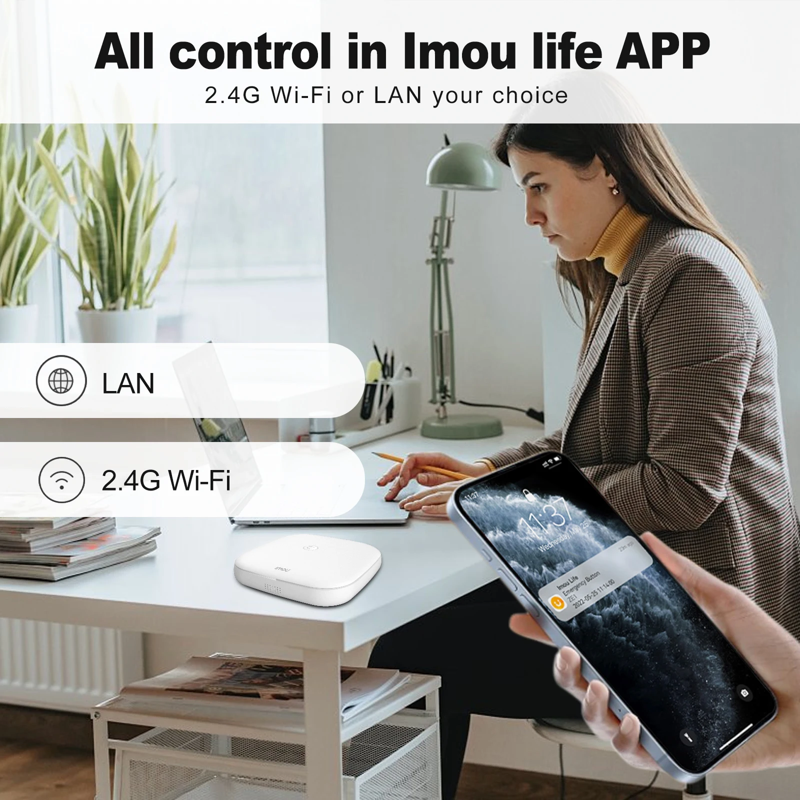 Imou Alarm Hub House Alarms Security System Central Controller Only Devices Outdoor Motion Sensor Smart Home and Security Kit