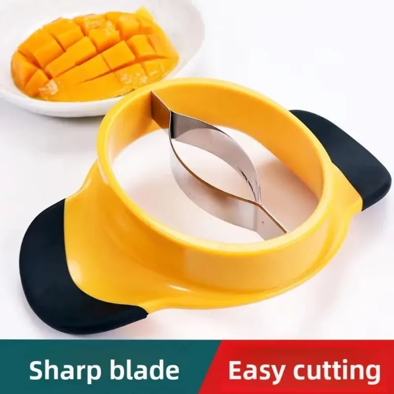 Mango Slicer Stainless Steel Mango Cutters Rubber Non Slip Handles Corer Peeler Mango Peel Knife
