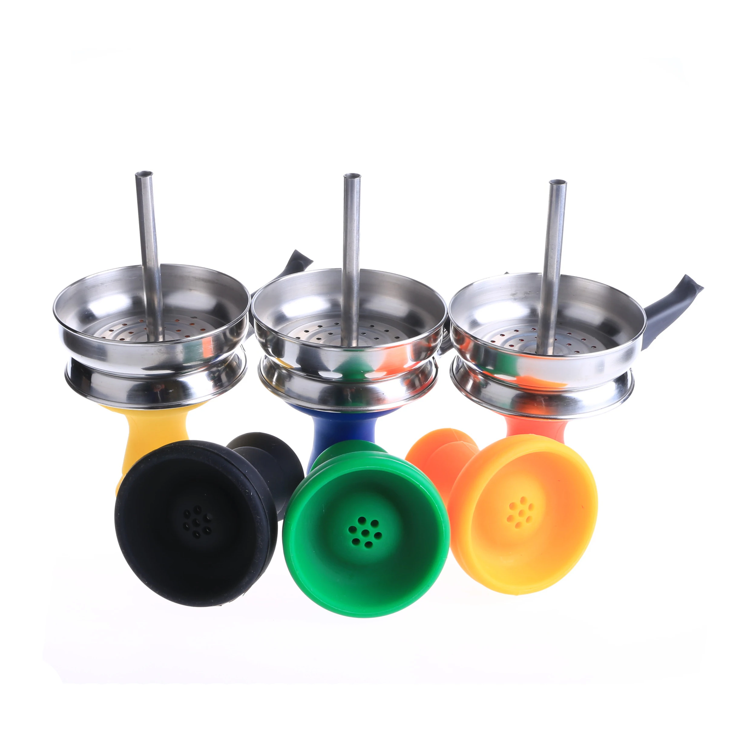 Silicone Hookah Bowl Shisha Charcoal Holder Set Chicha Chimney Bowl Shisha Tete Hookah HMD Top Set