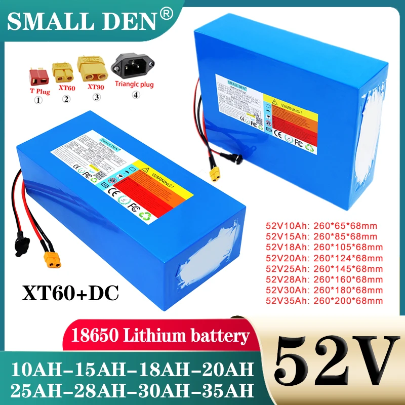 52V 10Ah 15Ah 18A 20Ah 25Ah 28Ah 30Ah 35Ah 18650 Lithium battery pack 14S3-10P 750W 1500W High power For E-tool tricycle scooter