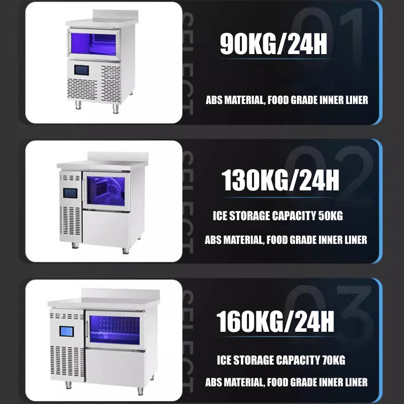 Commercial Square Ice Making Machne Bar Counter Integrated Machine Milk Tea Shop Automatic Ice Maker Machine