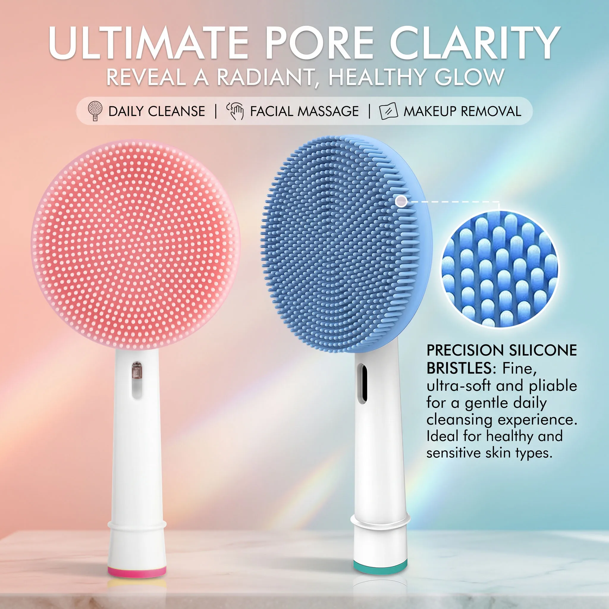 Electric Facial Cleansing Brush Head Replacement, Ultrasonic Face Cleansing Head for Oral-B Electric Toothbrush, Skin Care Tools