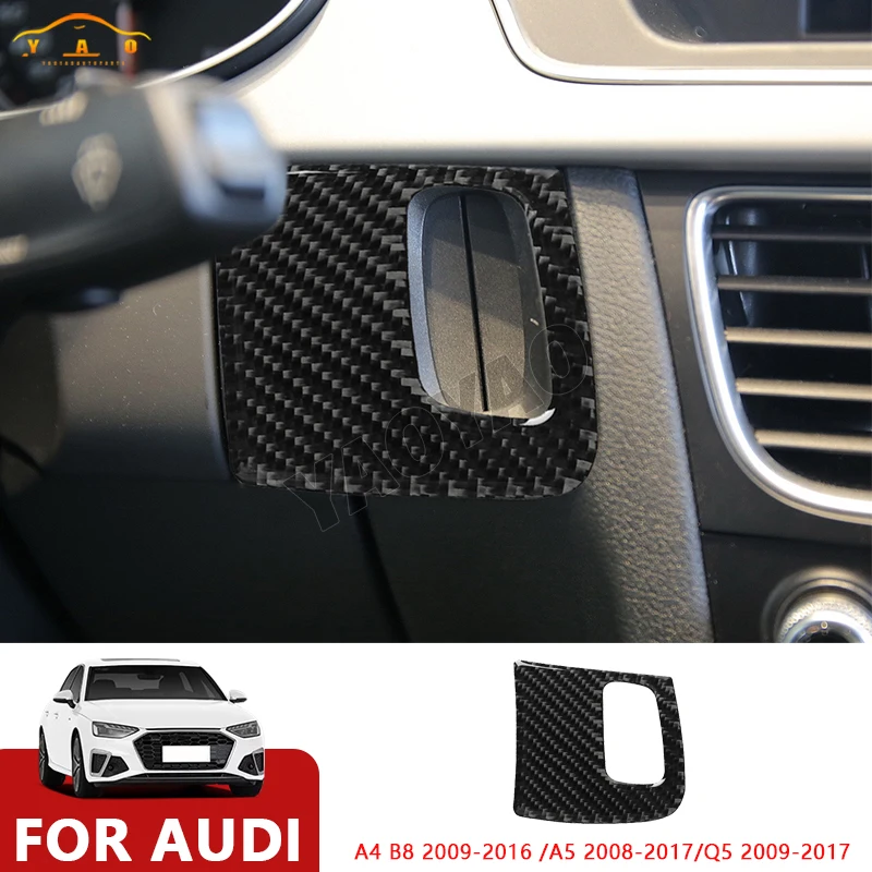 

Carbon Fiber For Audi A4 B8 A5 8T3 2009-2016 Car Ignition Key Hole Trim Sticker Auto Accessories