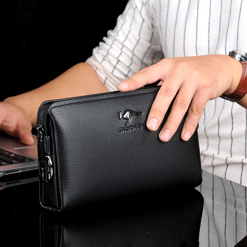

PU leather men's long wallet, business clutch, multi-functional combination lock, anti-theft, large-capacity clutch
