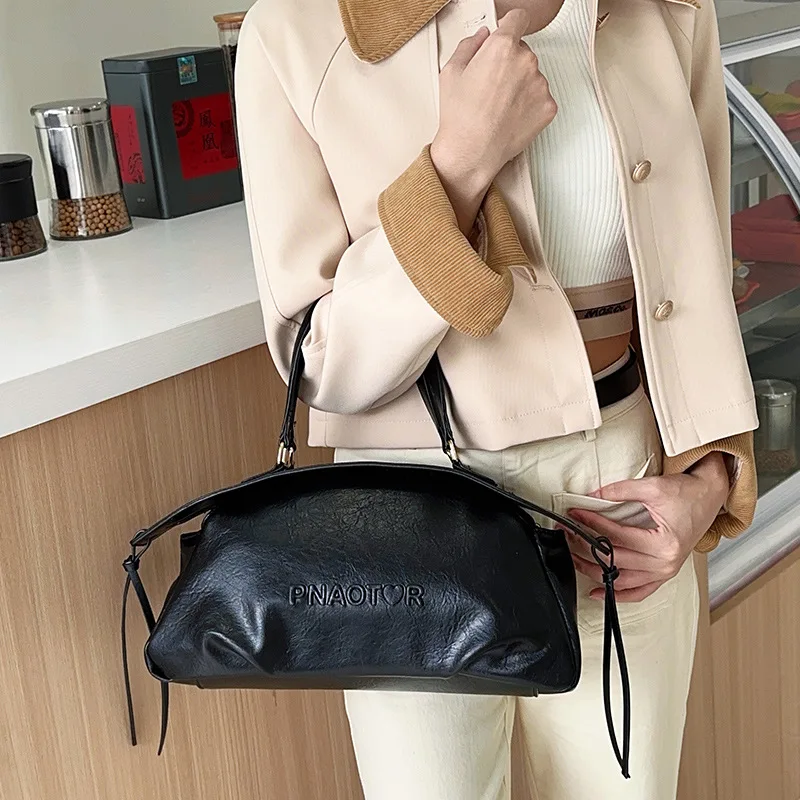 

Vintage Brown Luxury Shoulder Bag for Women Faux Leather Carryall Handbag Stylish Vintage Brown Purse for Ladies
