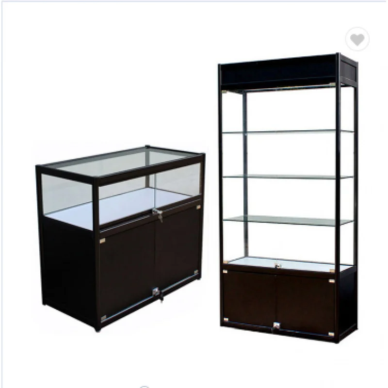 2025customized.2019 new fashion mobile phone display showcase with glass shelves