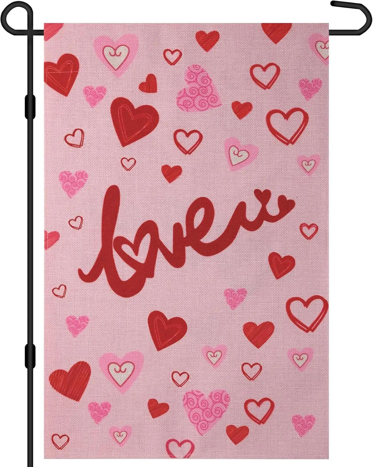 Valentines Day Garden Flag 12x18 Inch Love Heart Double Sided for Anniversary Wedding Yard Outdoor Decoration ANM LLP LLX uui