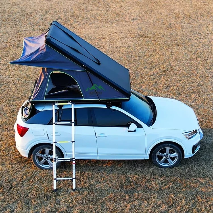 Camping Accessories Outdoor Rooftop Tents Triangle Clamshell Aluminum SUV Pickup Hard Shell Car Top Roof Tent 2