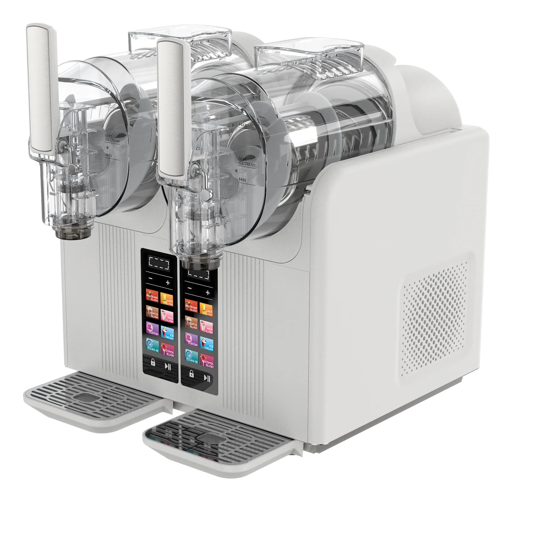 Smart Touch Screen Double Cylinder Ice Cream Machine Double Flavor Ice Cream Machine Commercial Ice Cream Tools for Snack Bar