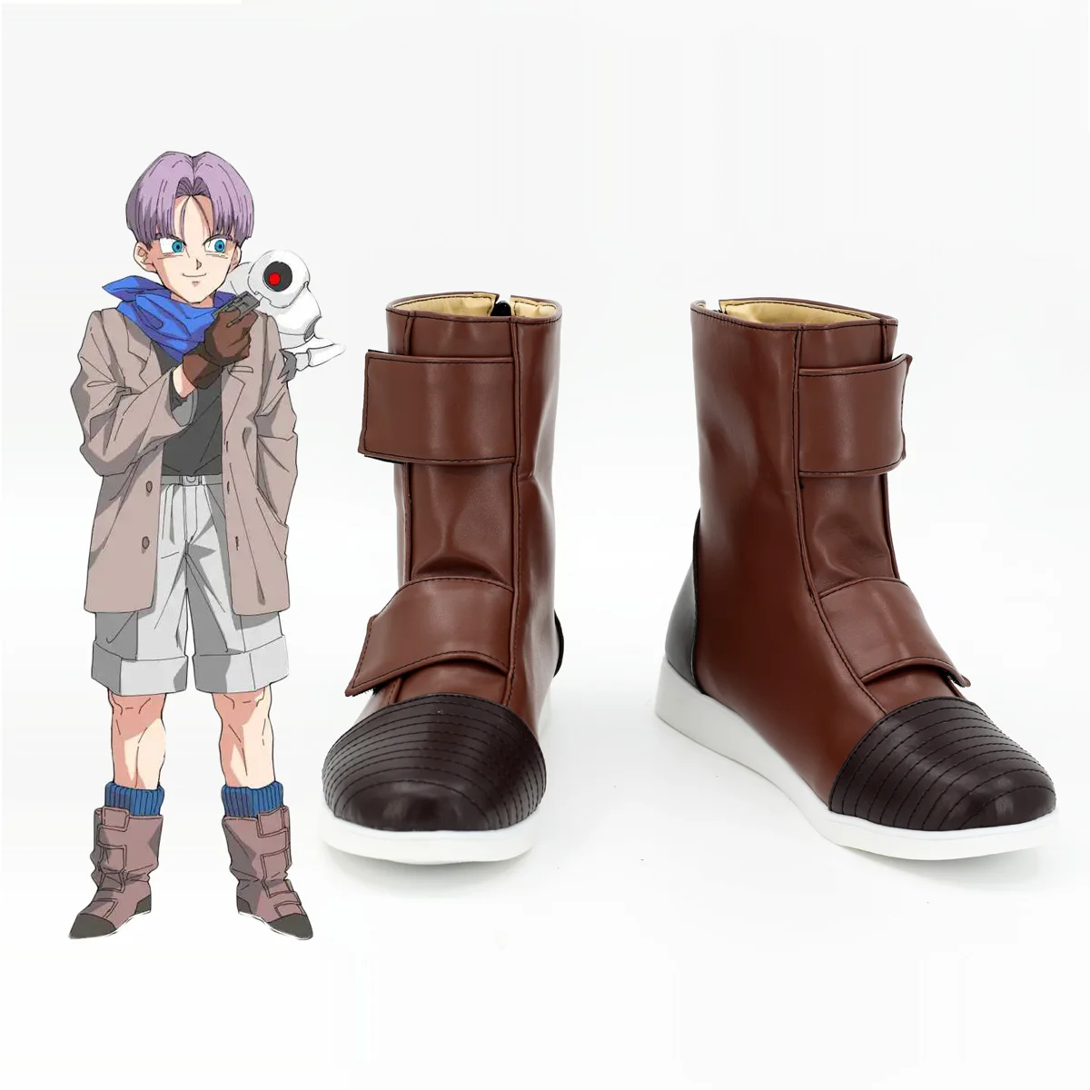 

Trunks Cosplay Shoes Brown Boots Custom Made Any Size