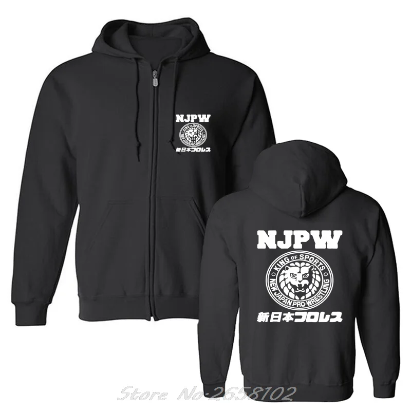 Njpw New Japan Pro Wrestling Puroresu Lion Logo Hoodie Men Pullover Fleece Hooded Jacket Sweatshirt Harajuku Streetwear