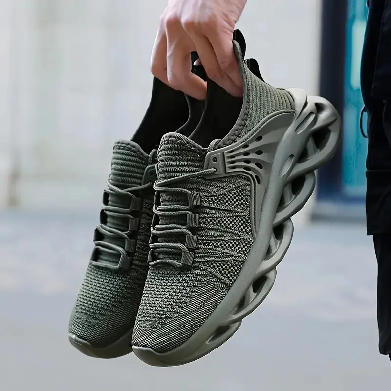 New Fashion Green Men's Running Shoes Big Size 48 Breathable Blade Shoes Trainers Men Lightweight Sports Shoes Zapatillas Hombre image 4