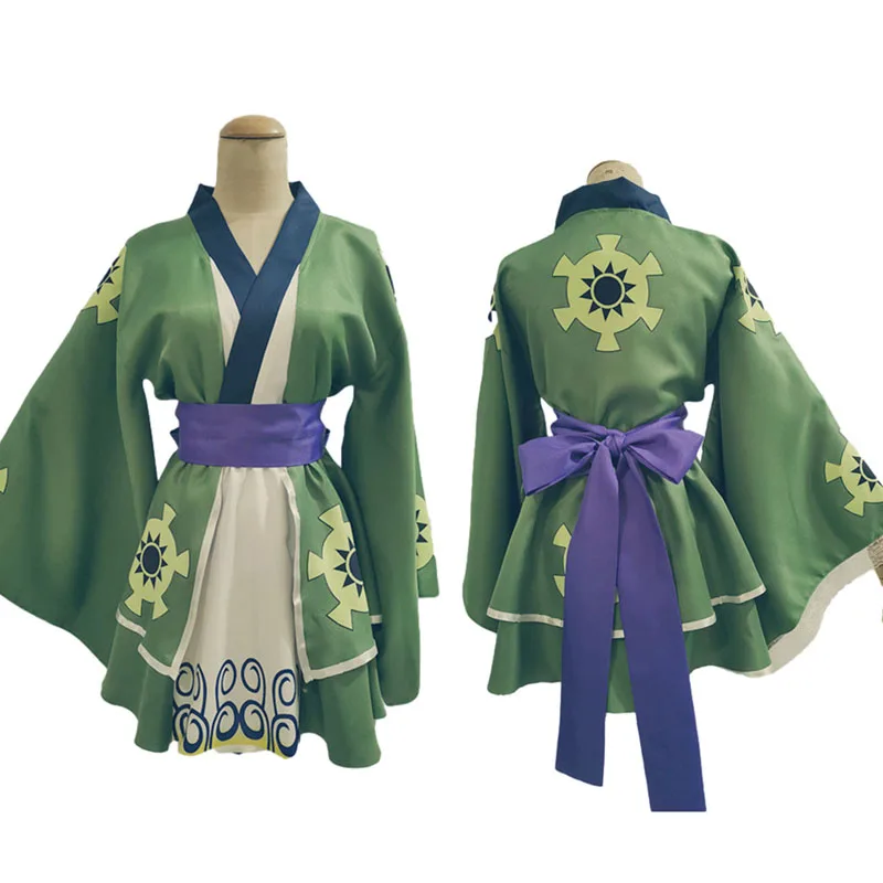 Costume Cosplay Roronoa Zoro, Robe Lolita, Ceinture, Tenues Kimono, Carnaval d'Halloween, Plis Jouant Trempé, Pièce de Retour Gratuit