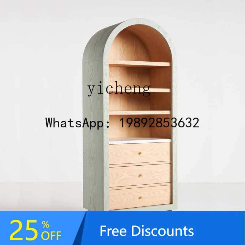 

AA solid wood bookcase modern simple decorative light luxury combination display cabinet