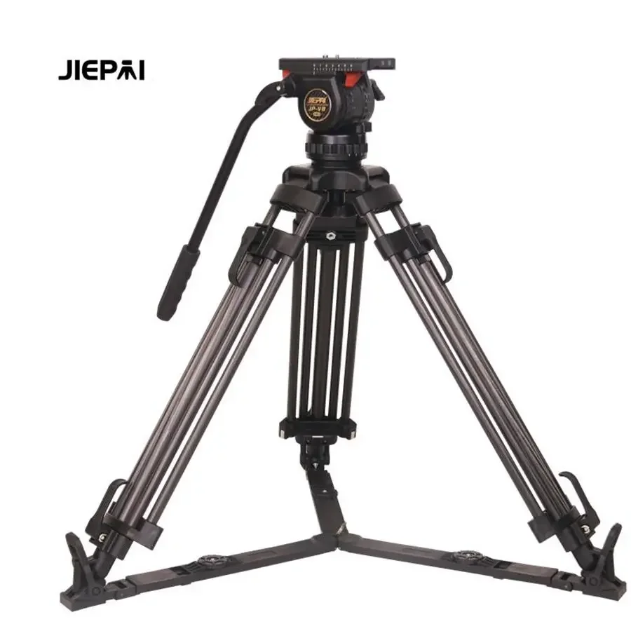 Photographic Equipment Jiepai V8 Professional Broadcast CCTV Heavy Duty Video Camera Tripod With Fluid Head