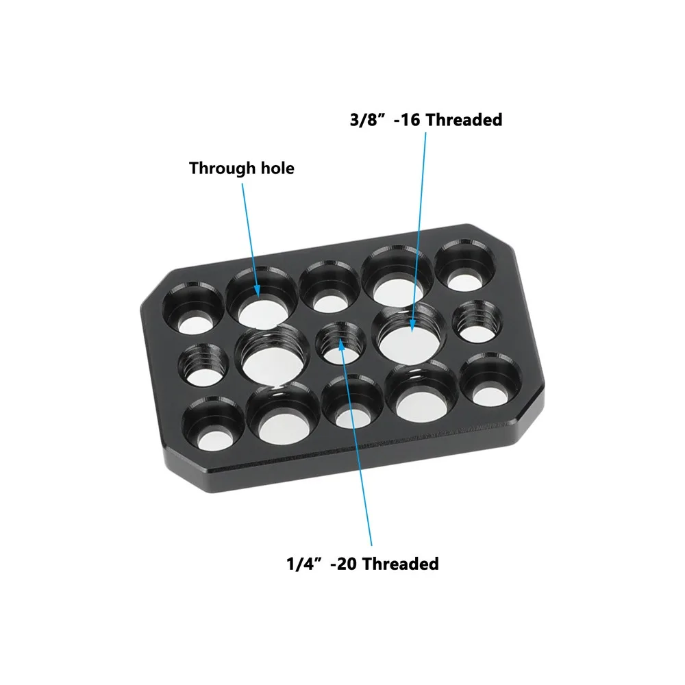 

Mini Quick Release Mounting Plate with 1/4"-20 & 3/8"-16 Threads Extension Plate For DIY Accessory Configuration