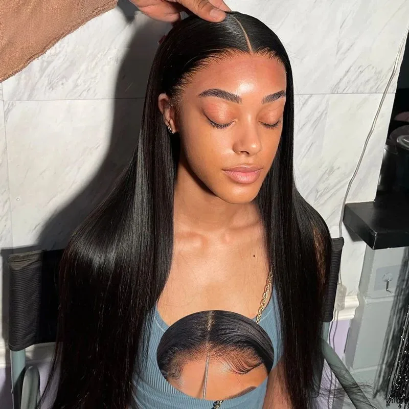 

Wear Go Glueless Wig Brazilian Straight 5x5 Lace Closure Glueless Wig Human Hair Ready To Wear Pre Cut Pre plucked No Glue YARRA