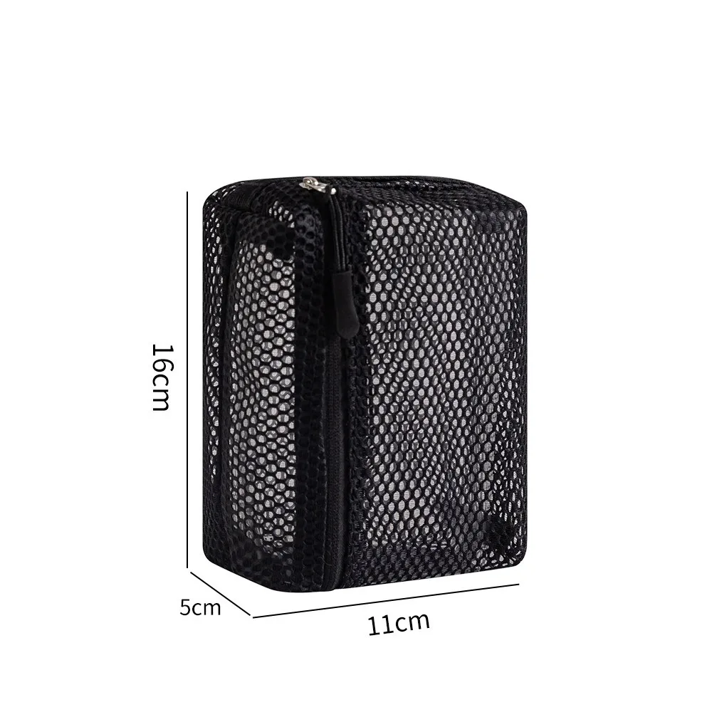 Casual Nylon Storage Pouch With Zipper Mesh Mesh Pouch Multipurpose Hand-held Toiletry Wash Bags Women