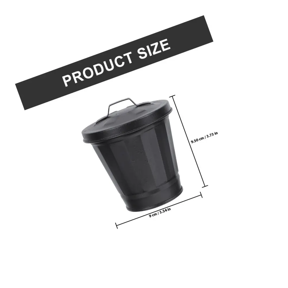 Mini Metal Desktop Trash Cans 2 Pack Galvanized Iron Countertop Waste Bins for Sink Dorm Apartment