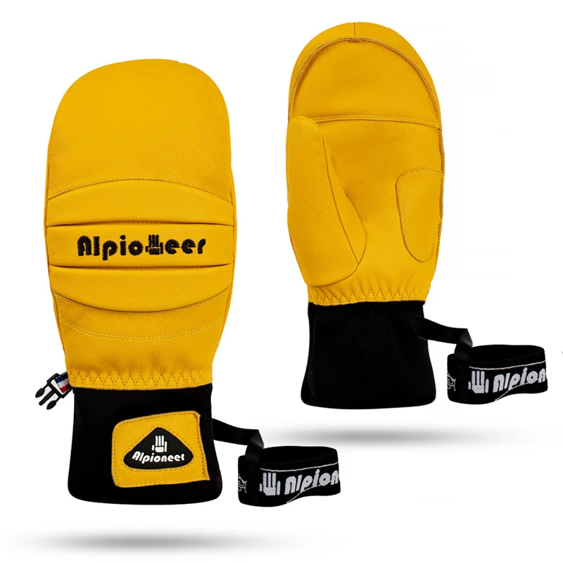 Profession elle Ski handschuhe Männer Frauen Winter warme Schnee handschuhe Ziegenleder wasserdichtes Snowboard Schneemobil Radfahren Ski handschuhe