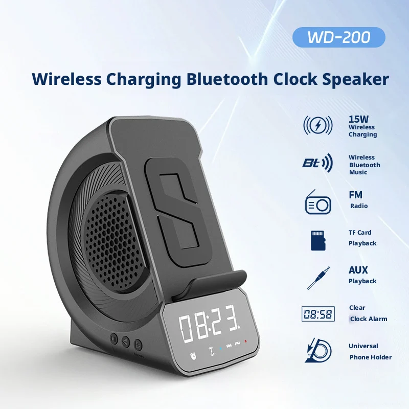 

Многофункциональная беспроводная Bluetooth-колонка с зарядкой, будильником, LED-дисплеем, функцией громкой связи, FM-радио и быстрой зарядкой 10W/15W