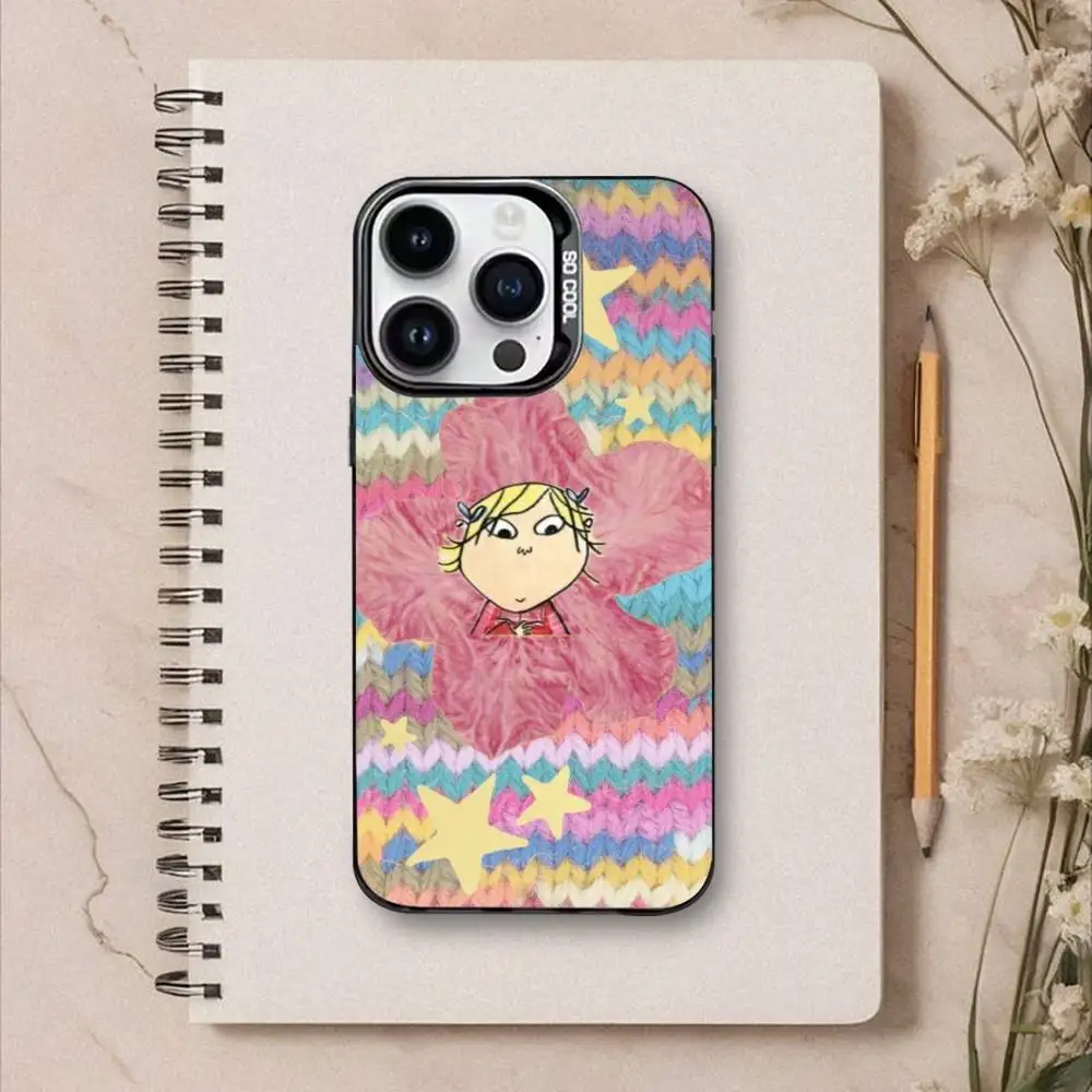 C-Charlie And L-Lola Anime  Phone Case For iPhone17,16,15,14,13,12,Pro Max Black Colorful Phone case