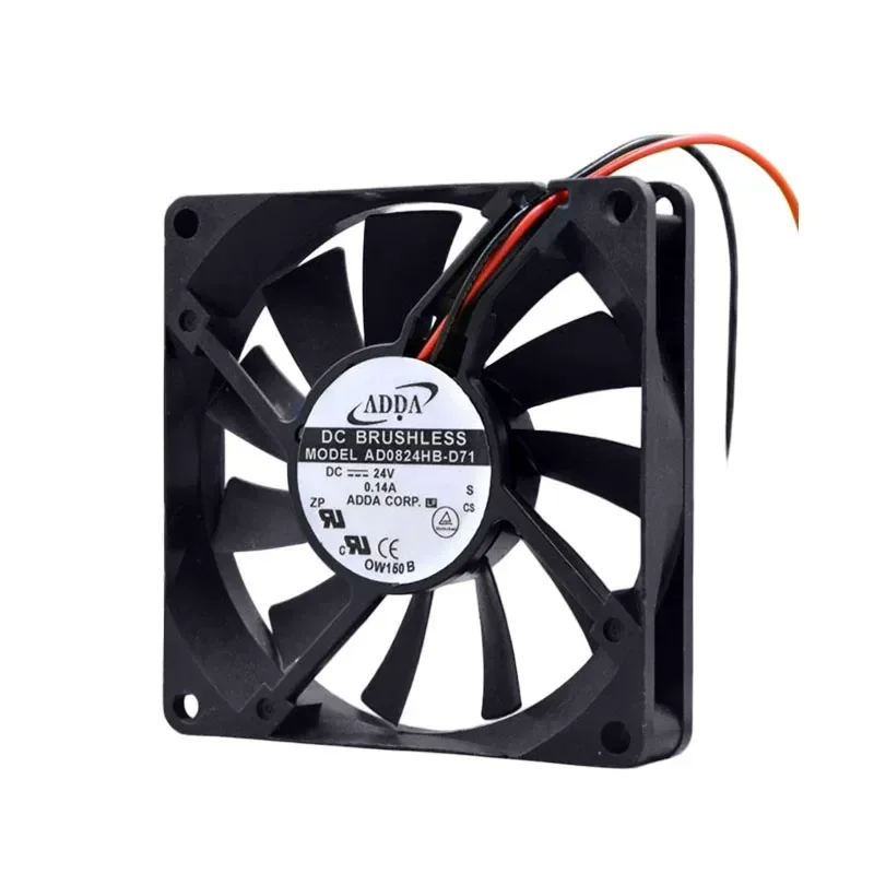 Original Taiwan Xiexi ADDA AD0824HB-D71 24V 0.14A 80x15mm Frequency Conversion Silent Cooling Fan for Electronics
