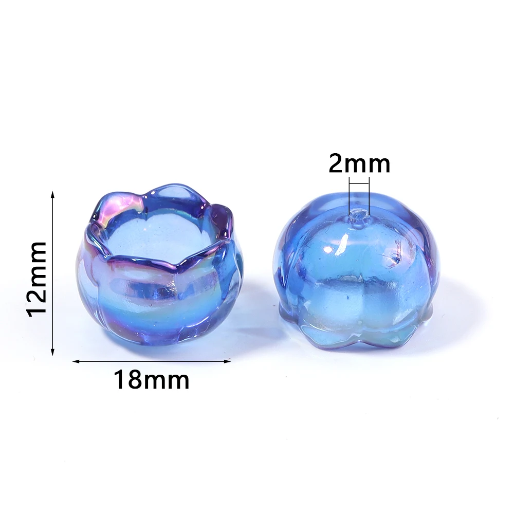 10pcs Acrylic Beads Lily Of The Valley Flower Beads UV Single Hole Transparent Bead Cap For Jewelry Making DIY Earrings Keychain
