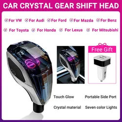 Car crystal gear shift head,LED 7color Light,Portable Side Port,For Toyota/VW/Audi/Lexus/Mitsubishi/Benz/Lexus/Honda/Ford Models