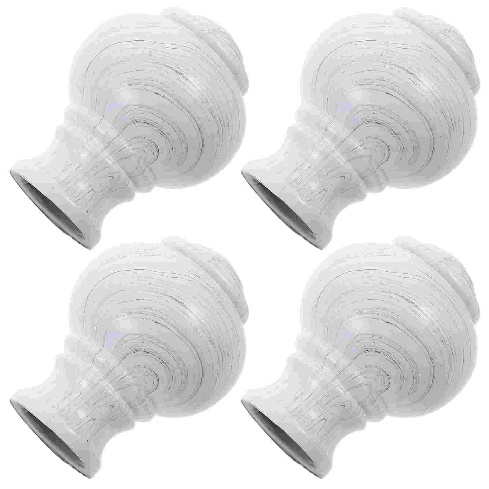 4 Pcs End Caps for Curtain Rod Finials Replacement Black Out Curtains Window Plastic Fitting Plug Drapes