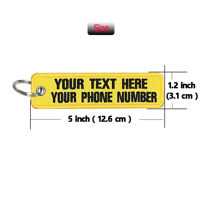 Personalized two line text  customization embroidery patches, car, motorcycle, backpack, door lock, personalized key labels