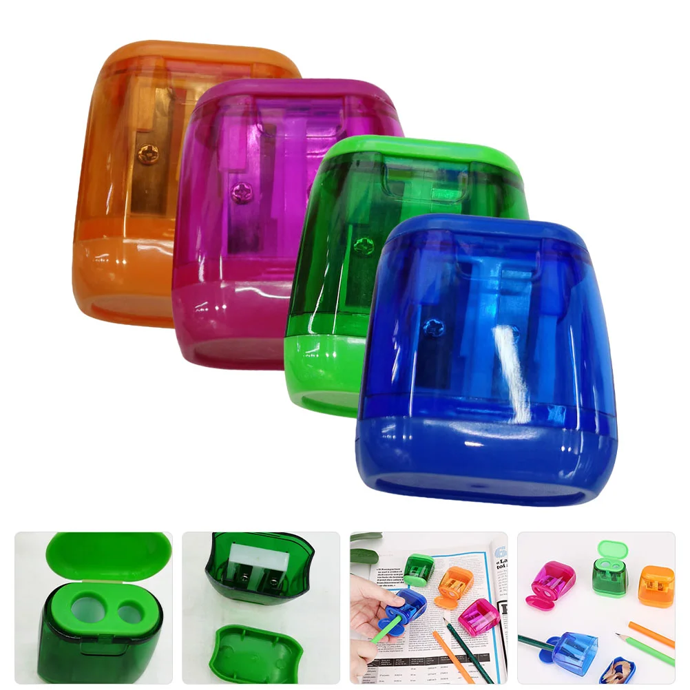 4 Pcs Pencil Sharpener Mini Sharpeners Sharpening Tools Kids Manual Bright Color Multifunction