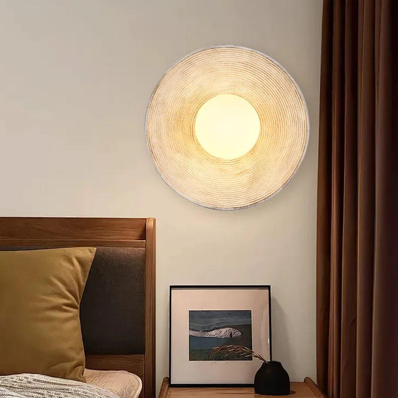 

Round Resin Wall Lamp Living Room Bedroom Wall Lamps Retro Indoor Lighting Fixture