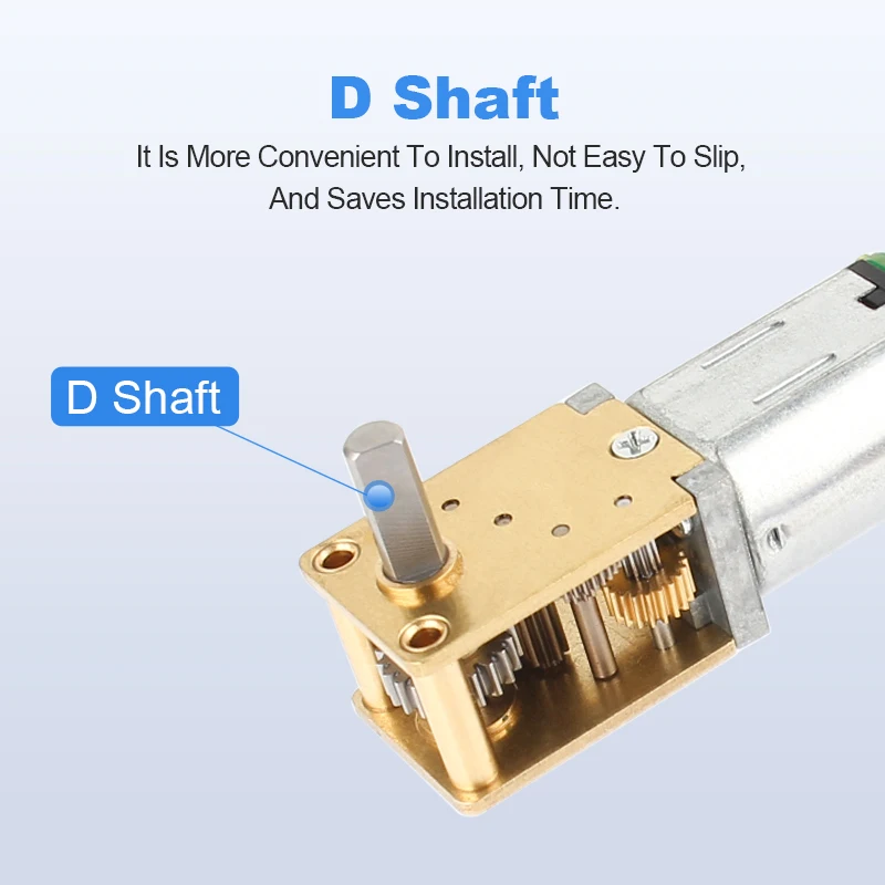 DC 3V 6V 12V  N20 22rpm 550rpm Worm Gear Motor Full Metal Gearbox With 7PPR Encoder