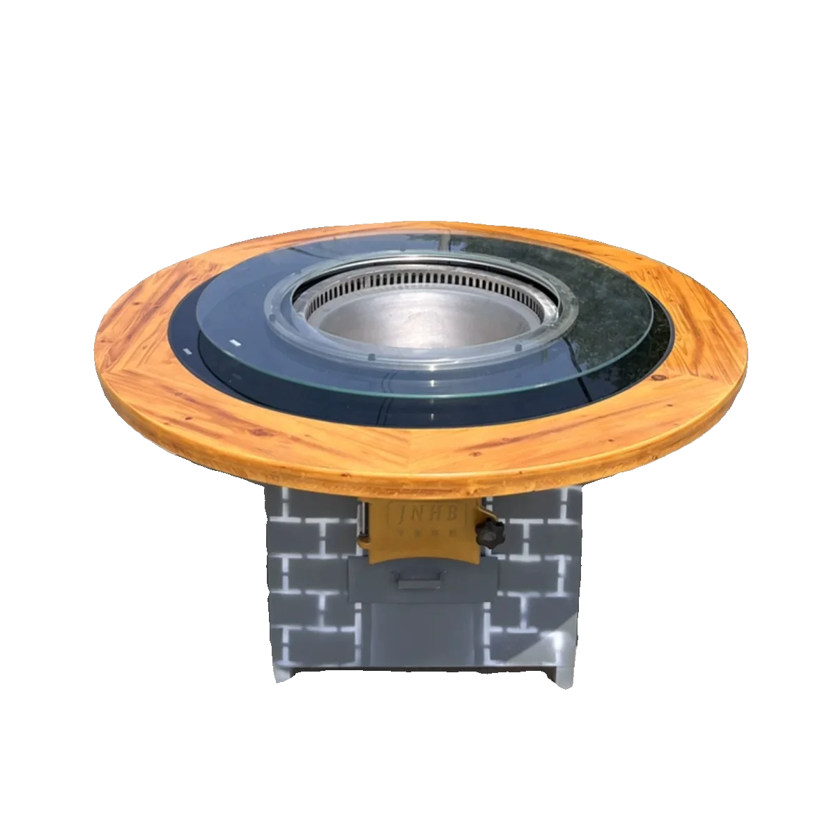 Commercial firewood chicken ground pot chicken special stove burning wood under exhaust smoke burning gas iron pot stew stove ta