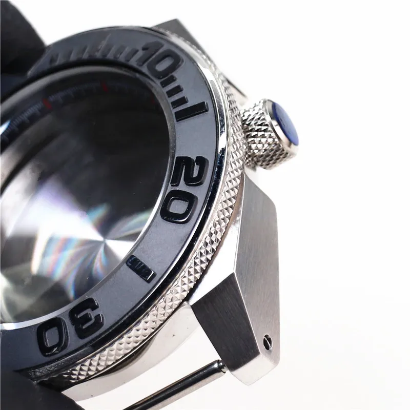 Yacht Design 43mm 316L Steel Watch Case Ceramics Insert Bezel Sapphire Glass 10ATM Waterproof for NH35/NH36 Movement seiko mod