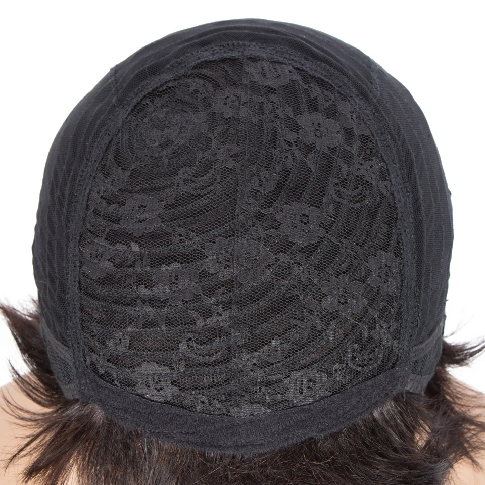 Joedir التخليص قصيرة عابث قطع مستقيم 100% خصلات الشعر المستعار الإنسان للنساء البرازيلي شعر ريمي كامل آلة صنع يوميا شعر مستعار أسود