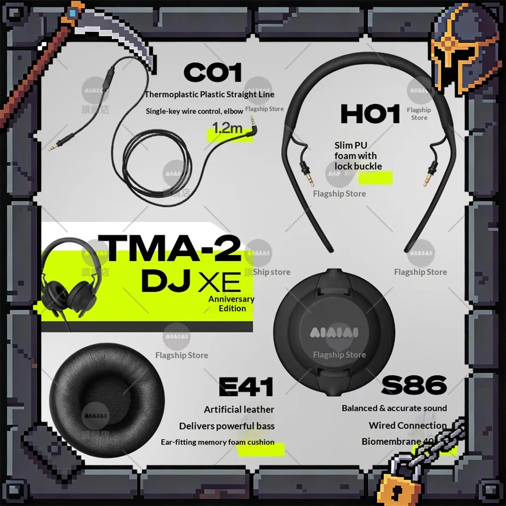 

Наушники AIAIAI DJ XE Monitor с мощным басом и высокой изоляцией шума, диафрагма из биоцеллюлозы, проводные мониторные наушники, нейлоновый материал