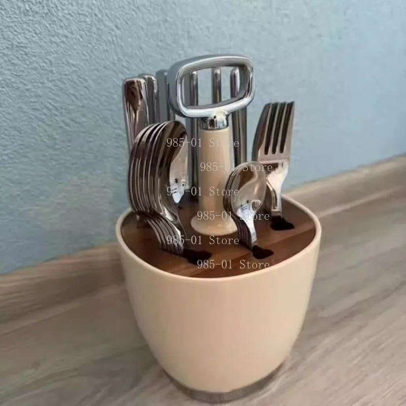 Cutlery Organizer Knife, Fork, Spoon Storage Box Retro Western-Style Minimalist Kitchen Storage Rack