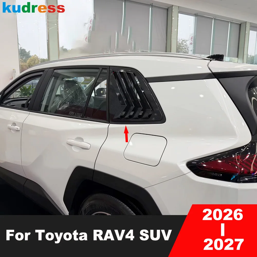 

For Toyota RAV4 RAV 4 SUV 2026 2027 Carbon Fiber Rear Window Side Vent Shutter Louver Cover Trim Car Decoration Accessories