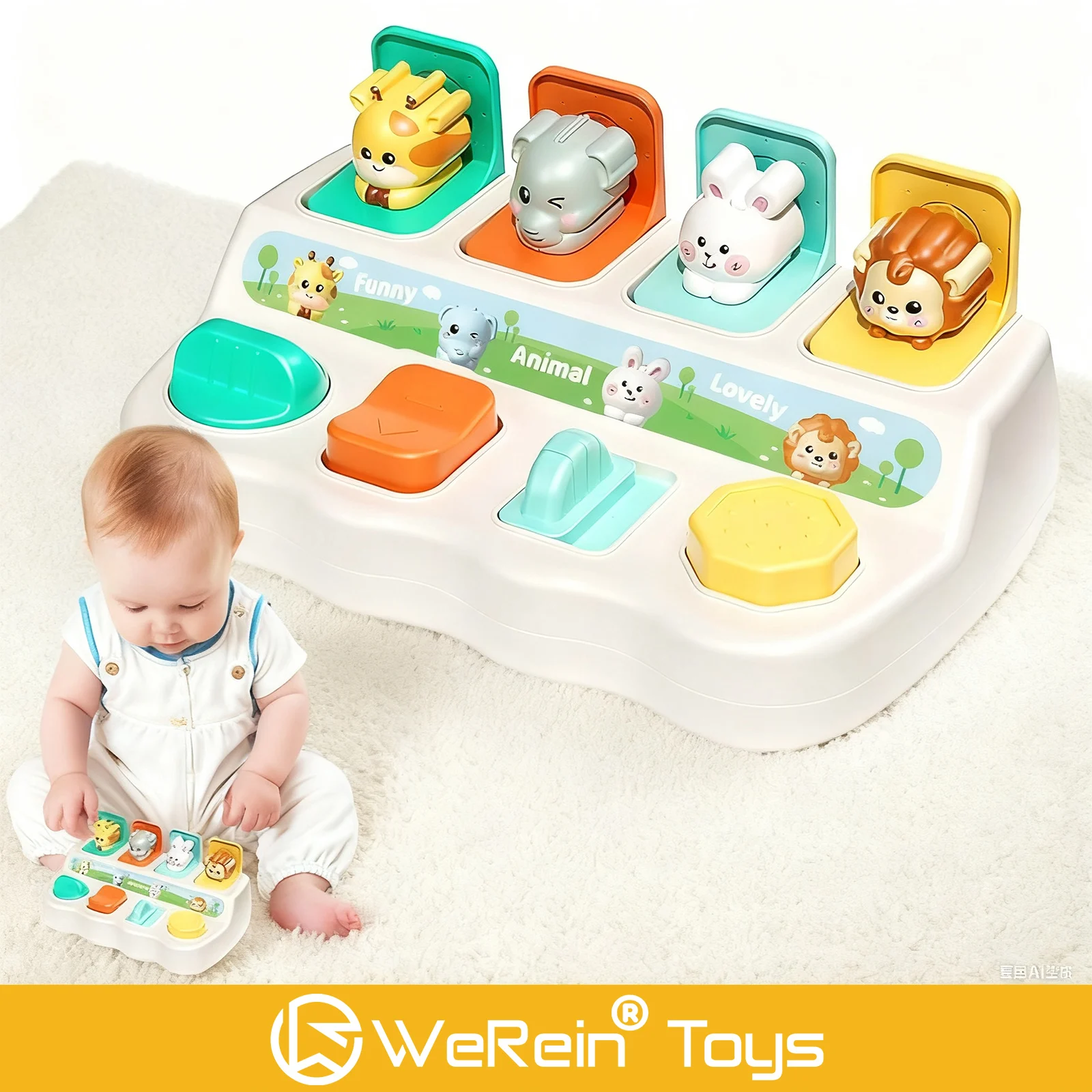 

Giraffe Animal Scene Hide-and-Seek Logic Mechanism Box Educational Toy for Kids