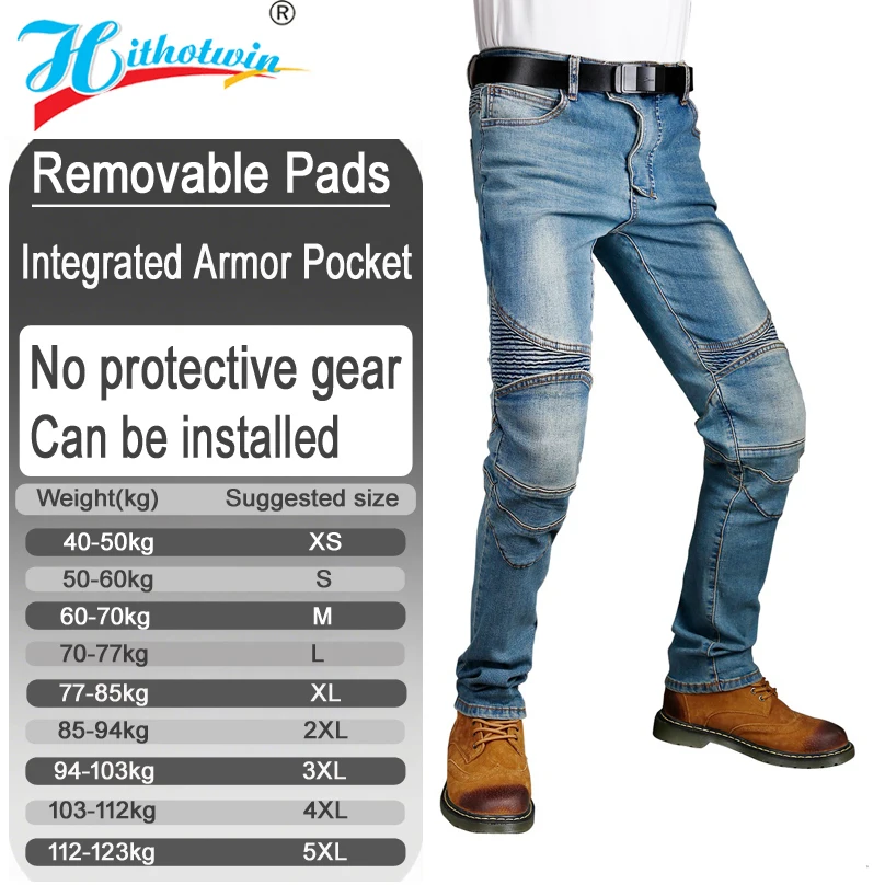 Motorcycle riding jeans anti fall motocross racing pants spring summer with armor pockets Armor Not Included 02