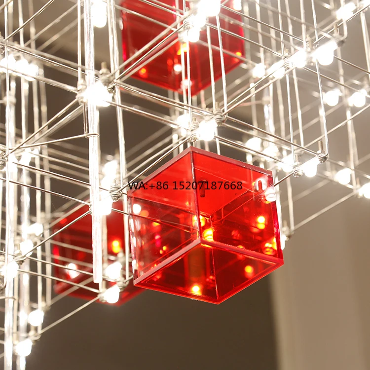 Led Pendant Light Hotel Villa Fixture Acrylic Pendant Lamps Stainless Steel Iron Chrome Modern Chandelier Led Hanging Light
