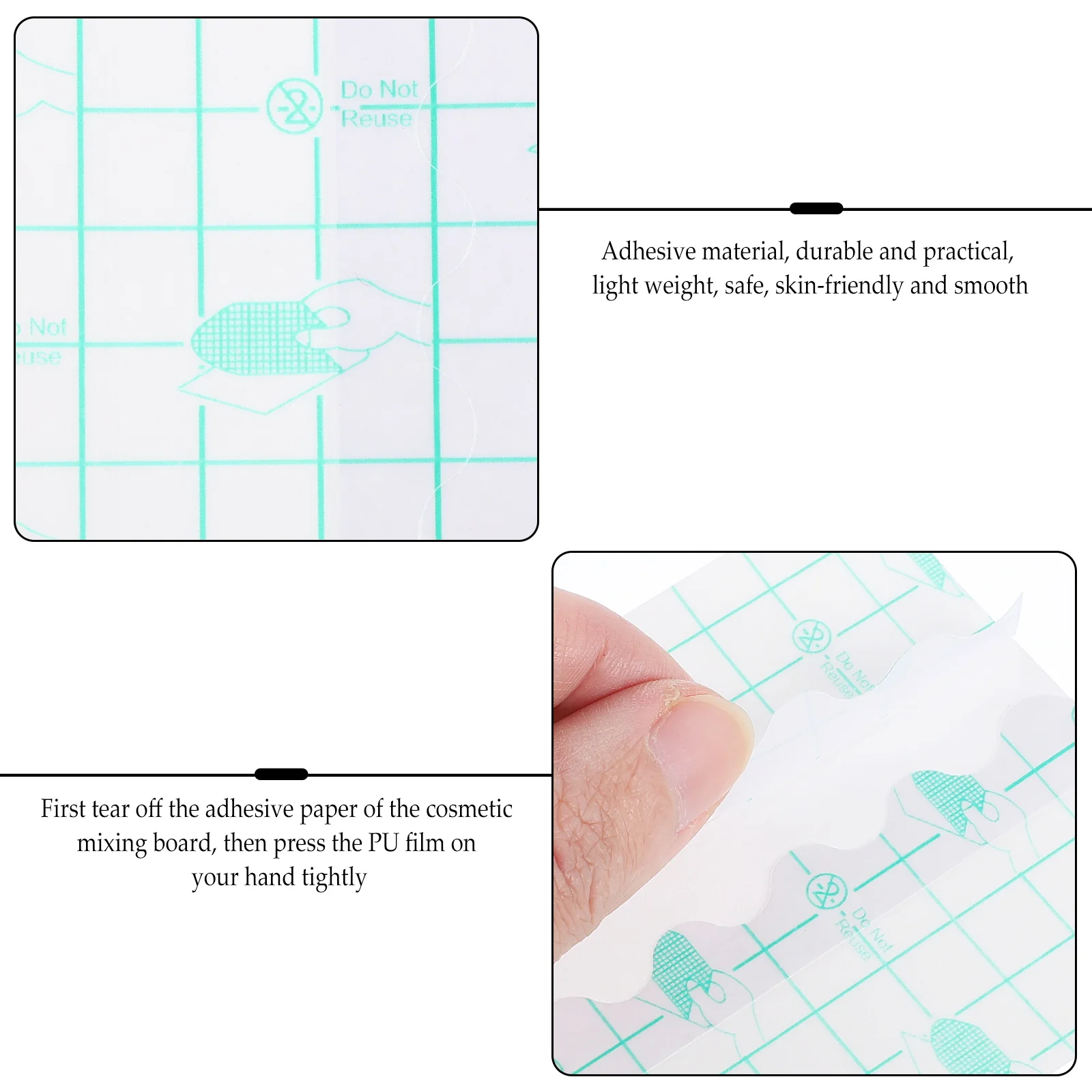 

100pcs Disposable Makeup Hand Adhesive Mixing Boards Foundation Pallet Skin-Friendly Light Professional Home
