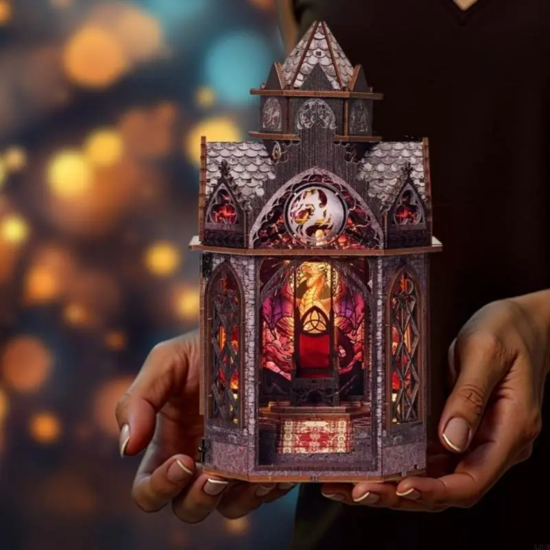 

DIY Wooden Puzzle Model Assembly For Ages 14 Complete With All Parts To Build Dragon Spire Dollhouses Measuring Inches A2UB