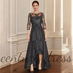 Women's Mother of Bride Dresses 3/4 Sleeve Tulle Long Formal Evening Gowns for Wedding
