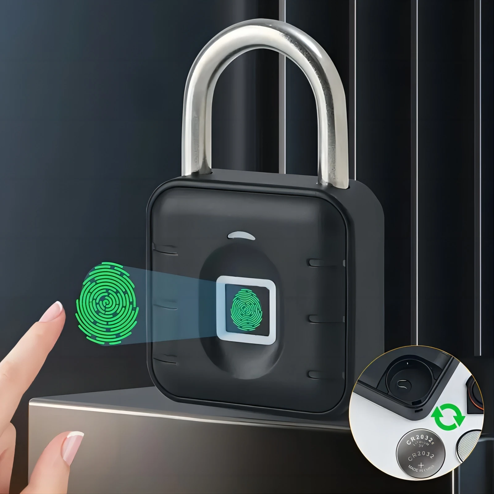 Fingerprint Smart Padlock Lock, Biometric Metal Keyless Thumbprint Lock, Waterproof