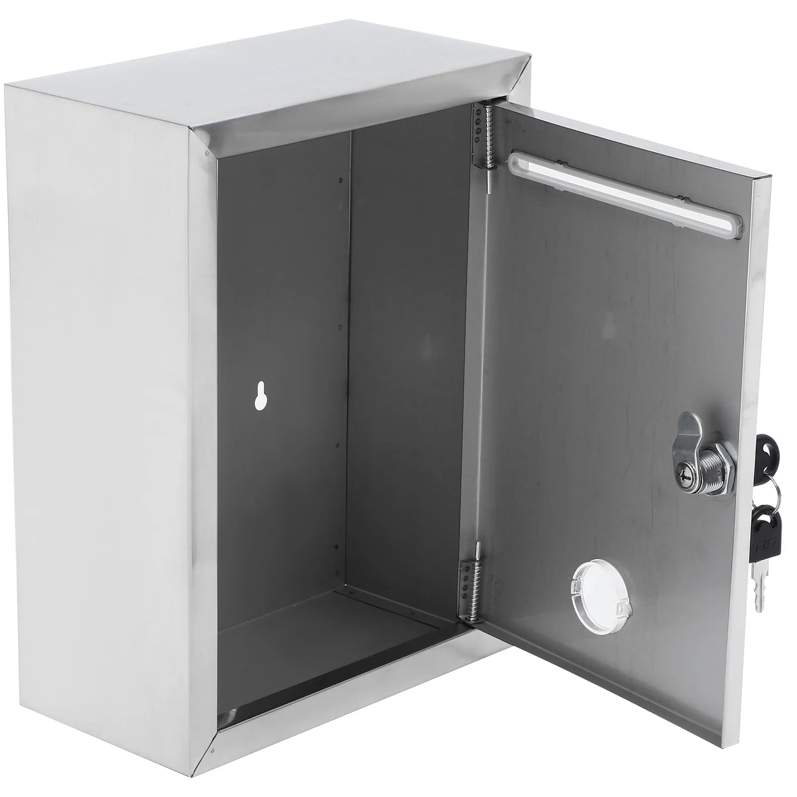 Premium Stainless Steel Wall Mount Suggestion Box with Security Lock Multi Functional for Complaint Mail Donation Voting Public